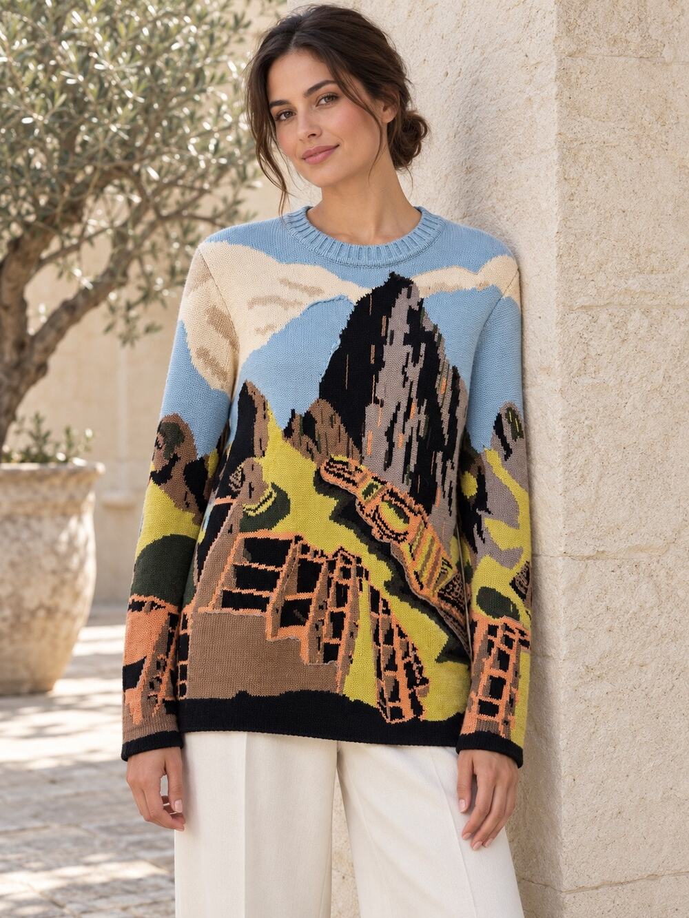 GABRIELA HEARST Ines embroidered cashmere-jacquard sweater Large